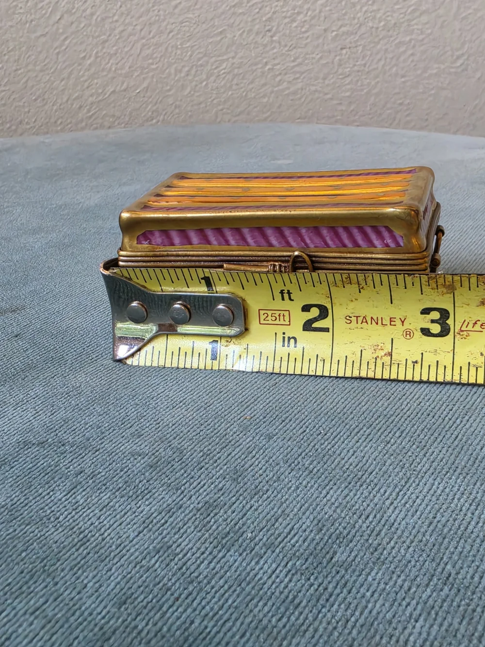 Limoges France Hand Painted Porcelain Trunk Trinket Box Marque Deposee